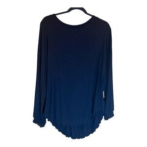 Free People Black Oversized Long Sleeve Top  Open Back Deep V, Small 2 for 30